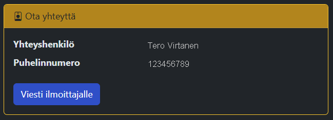 Myyjän tiedot